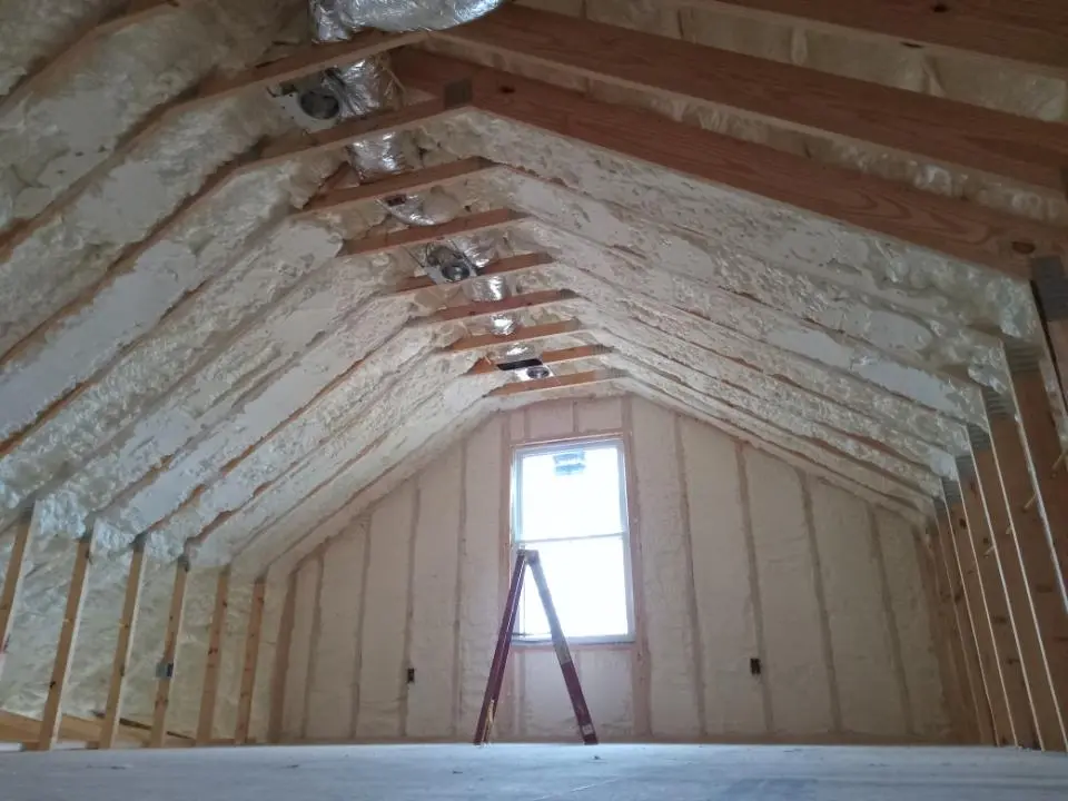 Spray foam roofing application for Crawl Space Insulation project in Kendallville